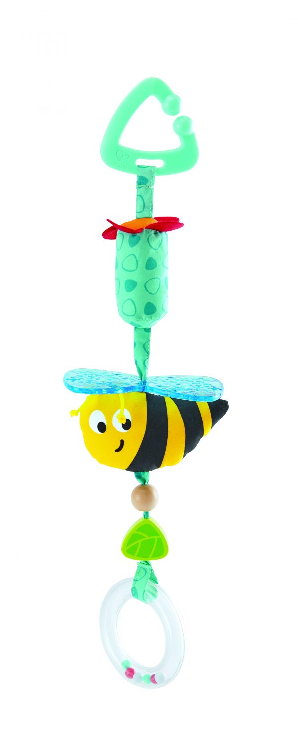 kinderwagen hommel rammelaar - homme - rammelaar - kinderwagen - bijtring - dn houten tol - de mouthoeve - boekel - hape
