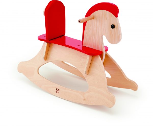 Hobbelpaard - hout - baby - peuter - paard - houten speelgoed - speelgoed - dn houten tol - de mouthoeve - boekel - hape