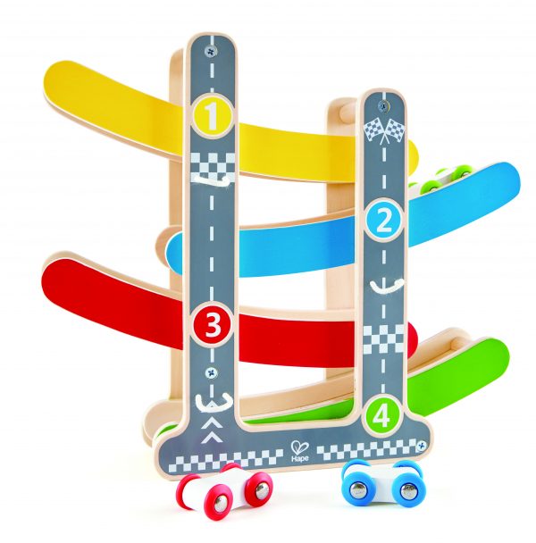 Flik flak autobaan - fast flip racetrack - hout - peuter - kleuter - speelgoed - houten speelgoed - dn houten tol - de mouthoeve - boekel - winkel - hape