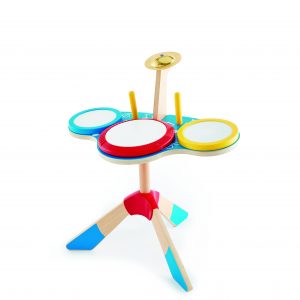 Drum met Bekken - instrument - drum - trommel - bekken - muziek - peuter - kleuter - speelgoed - houten speelgoed - dn houten tol - de mouthoeve - boekel - hape