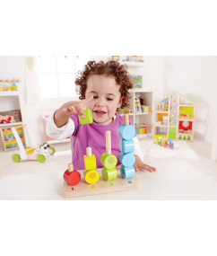 Kralen Tellen - Counting stacker - hout - speelgoed - kleuren - speelgoed - houten speelgoed - dn houten tol - de mouthoeve - boekel - winkel - hape