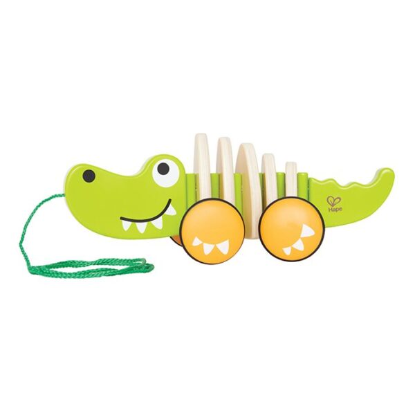 krokodil - krokodil trekdier - hout - speelgoed - houten speelgoed - dn houten tol - de mouthoeve - boekel - winkel - baby - peuter - hape