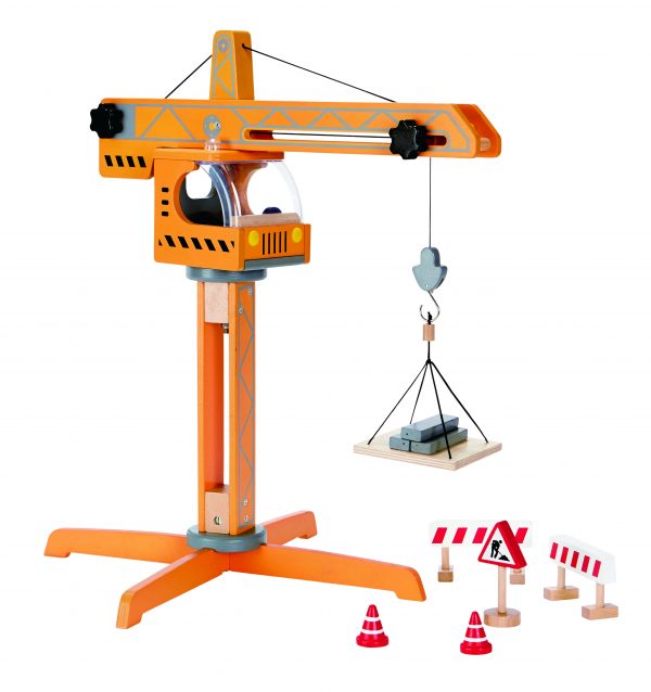 crane lift van hape - hijskraan - hout - Bouwen - speelgoed - houten speelgoed - e3011 - dn houten tol - de mouthoeve - boekel - winkel - hape - peuter - kleuter