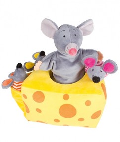 Mila muis - Mila - handpoppen - pluche - houten speelgoed - speelgoed - dn houten tol - de mouthoeve - boekel - beleduc - hape - peuter - kleuter - demente bejaarden - muis - muis handpop - vriendjes