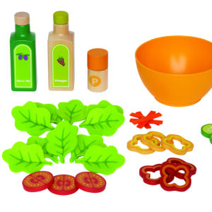 kleurrijke frisse salade - garden salad - hape - E3116 - speelgoed - houten speelgoed - keukentje - houten salade - dn houten tol - de mouthoeve - boekel - winkel