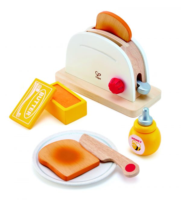 rooster - broodrooster - pop up toaster set - hout - speelgoed - houten speelgoed - peuter - kleuter - hape - E3148 - dn houten tol - de mouthoeve - boekel - peuter - kleuter - keukentje - dn houten tol - de mouthoeve - boekel - winkel