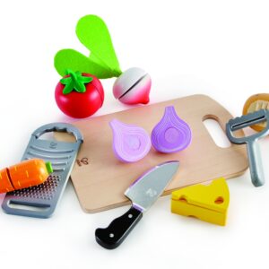 kook ingredienten & keukengerei - cooking essentials - hape - speelgoed - houten speelgoed - hout - E3154 - peuter - kleuter - vanaf 3 jaar - dn houten tol - de mouthoeve - boekel - keukentje - koken - uien