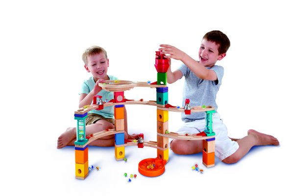 knikkerbaan - kasteelbaan - castle escape - hape - E6019 - speelgoed - houten speelgoed - kinder speelgoed - kleuter - vanaf 4 jaar - dn houten tol - de mouthoeve - boekel - hout - knikker