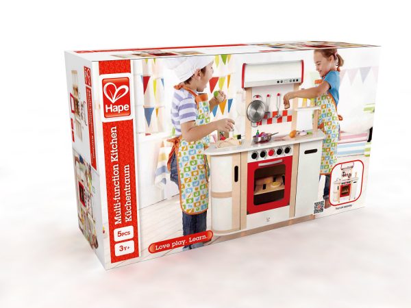keukentje - multifunctionele keuken - multi function kitchen - hout - pannen - koken - hape - E8018 - dn houten tol - de mouthoeve - boekel - peuter - kleuter - vanaf 3 jaar