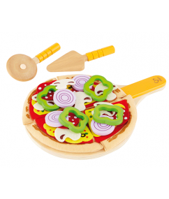 pizza - pizza set - homemade pizza - hape - E3129 - speelgoed - houten speelgoed - peuter - kleuter - vanaf 3 jaar - dn houten tol - de mouthoeve - boekel - winkel