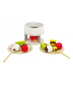 chocolade fondue - chocolate fondue - hout - speelgoed - houten speelgoed - E3132 - hape - peuter - kleuter - vanaf 3 jaar - dn houten tol - de mouthoeve - boekel - winkel - keuken - child - kinder keuken