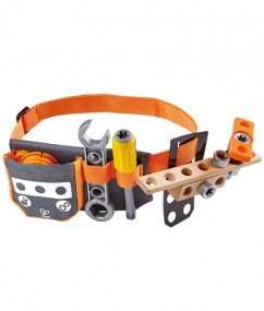 gereedschapsriem - scientific tool belt - gereedschap - hout - kunststof - stof - hape - speelgoed - houten speelgoed - kleuter - vanaf 4 jaar - dn houten tol - de mouthoeve - boekel - winkel - E3035 - leerzaam