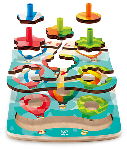 puzzel - tol & ballon puzzel - spinning balloons puzzle - hout - speelgoed - houten speelgoed - dn houten tol - de mouthoeve - boekel - winkel - E1623 - hape - peuter - kleuter - tol - ballonnen
