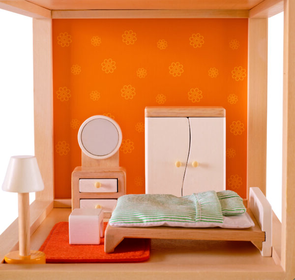bol.com - master bedroom - grote slaapkamer - slaapkamer - bed - E3450 - hape - poppenhuis - speelgoed - houten speelgoed - kinderen- child - kinder speelgoed - dn houten tol - de mouthoeve - boekel - peuter - kleuter - vanaf 3 jaar