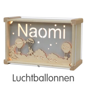 Het houtlokael - kleuren - thema lamp - speelgoed - kinderlamp - hout - nachtlamp - houten - shop - luchtballonnen- thema