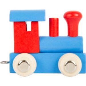 houten locomotief - lettertrein - letters - houten letters - blank houtenlettertrein - gekleurde houten lettertrein - speelgoed - houten speelgoed - kraamcadeau - dn houten tol - winkel - shop - de mouthoeve - small foot - locomotief - wagon - houten letter locomotief - locomotief rood