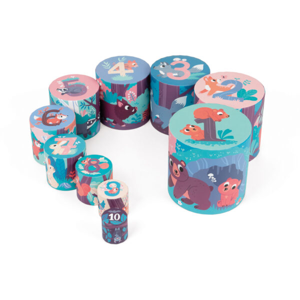 blokken - stapeltoren magische boom - stapeltoren - karton - kartonnen stapeltoren - speelgoed - educatief speelgoed - houten speelgoed - baby speelgoed - dn houten tol - de mouthoeve - boekel - shop - webshop - janod - vierkante stapelblokken - bosdieren