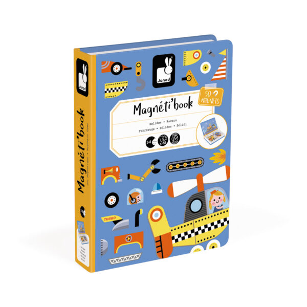racers - voertuigen - magneetboek - magnetibook - dieren- janod - webshop - magneten - educatief speelgoed - speelgoed - houten speelgoed - dn houten tol - de mouthoeve - boekel