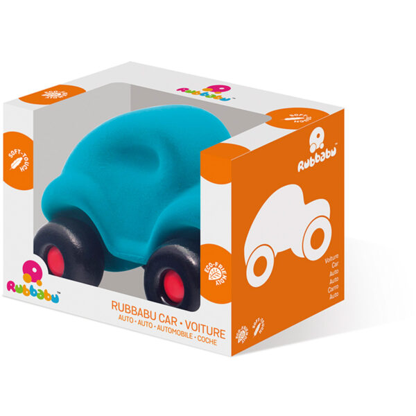 rubbabu - voertuig - baby speelgoed - rubber speelgoed - 100% natuurlijk - speelgoed - houten speelgoed - dn houten tol - de mouthoeve - boekel - shop stil speelgoed - racewagen - rood - speelgoed - zacht speelgoed - auto - blauwe auto