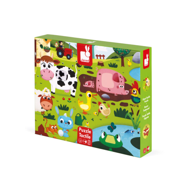puzzel - voel puzzel - dieren puzzel - boerderij puzzel - puzzel in doos - kartonnen puzzel - kinder puzzel - educatief speelgoed - speelgoed - houten speelgoed - dn houten tol - de mouthoeve - boekel - shop - janod - dieren - Voelpuzzel - Boerderijdieren