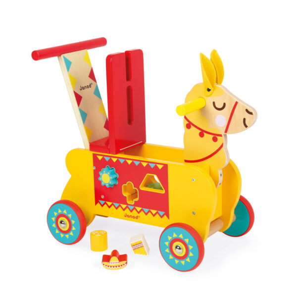 Janod Loopauto Lama - loopauto - lama - houten loopauto - houten lama - janod - speelgoed - houten speelgoed - educatief speelgoed - dn houten tol - de mouthoeve - boekel - speelgoedwinkel boekel - shop - winkel