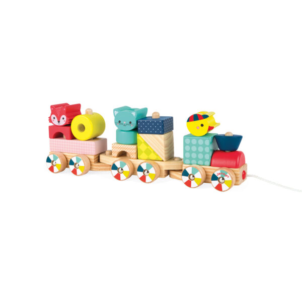Janod baby jungle trein - houten trein - trein - kindertrein - speelgoedtrein - speelgoed - houten speelgoed - educatief speelgoed - dn houten tol - de mouthoeve - boekel - speelgoedwinkel boekel - shop - jungle