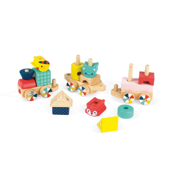 Janod baby jungle trein - houten trein - trein - kindertrein - speelgoedtrein - speelgoed - houten speelgoed - educatief speelgoed - dn houten tol - de mouthoeve - boekel - speelgoedwinkel boekel - shop - jungle
