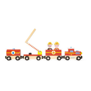 Janod Story - Brandweer Trein - brandweer - trein - houten trein - houten brandweertrein - speelgoed - houten speelgoed - educatief speelgoed - dn houten tol - de mouthoeve - boekel - speelgoedwinkel boekel - shop - webshop