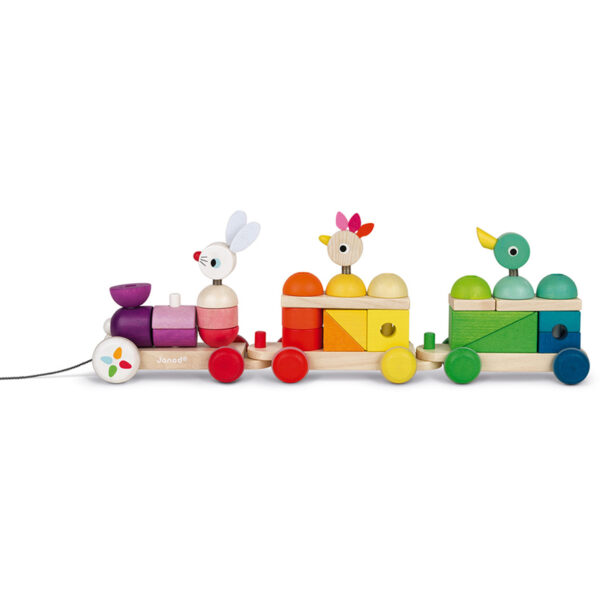 janod - houten speelgoed - trein - dieren trein - blokken - trekfiguur - kleurrijk - duurzaam - educatief - dn houten tol - webshop - speelgoedwinkel - de mouthoeve - boekel