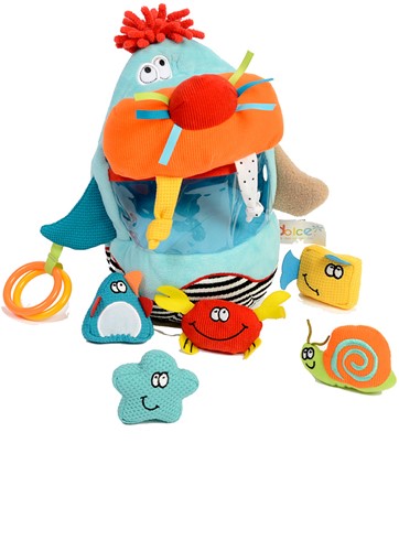Walrus dolce toys - verjaardag - kraamcadeautje - origineel - baby - knuffel - educatief - duurzaam - activiteitenknuffel - spiegeltje - baby aap - dreumes - toys - dolce - dn houten tol - de mouthoeve - boekel - houten speelgoed - speelgoedwinkel - webshop