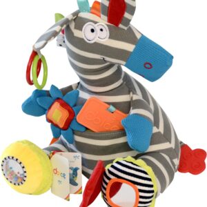 dolce toys Zebra - verjaardag - kraamcadeautje - origineel - baby - knuffel - educatief - duurzaam - activiteitenknuffel - spiegeltje - baby aap - dreumes - toys - dolce - dn houten tol - de mouthoeve - boekel - houten speelgoed - speelgoedwinkel - webshop