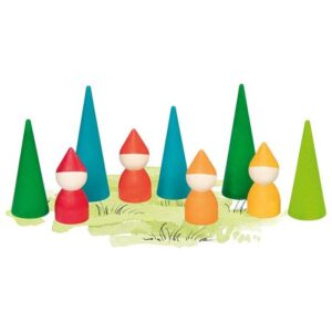 dwerf bos - kabouters - goki - educatief - duurzaam - houten speelgoed - bomen - bos - fantasie - dn houten tol - de mouthoeve - boekel - speelgoedwinkel - webshop - dreumes - peuter - kleuter - kraamcadeau - verjaardagscadeautje - vanaf 2 jaar