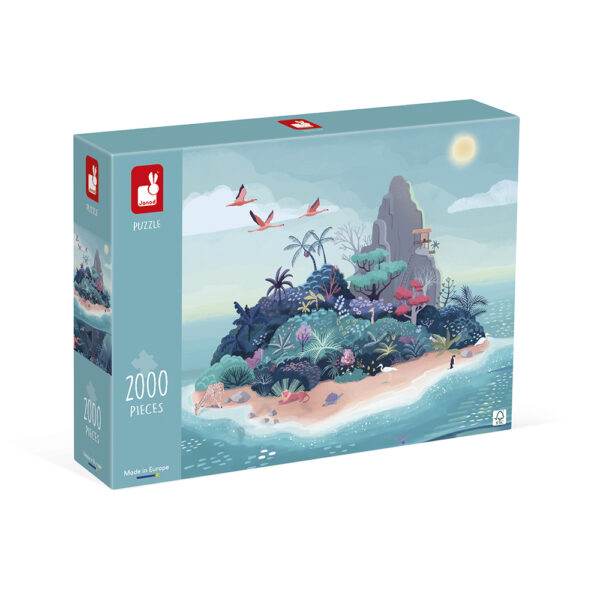Het mysterieuze eiland - Puzzel - 2000 stukjes - kidult puzzel - de blauwe nacht - janod - dn houten tol - duurzaam - educatief - de mouthoeve - boekel - speelgoedwinkel - webshop - vanaf 10 jaar - houten speelgoed