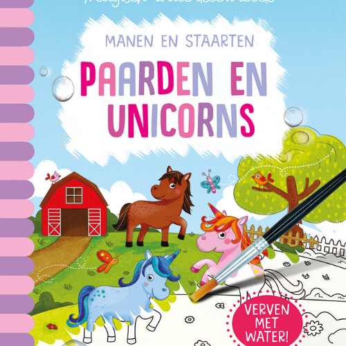 Paarden en unicorns - magische waterkleurboek - schilderen - kleurboek -schilderen voor kinderen - Magisch waterkleurboek - kijk en voel - zoekplaatjes - baby - peuter - kleuter - doos - cadeau box - kinderboek - lantaarn - bosdieren - boerderijvriendjes - kijk en voel - boerderij - junlevriendjes - bos - zoeken - lezen - leesboek - educatief - cadeautje - kado - leerzaam - speurenboek - dn houten tol - speelgoedwinkel - webshop - online shoppen - vanaf 3 jaar - de mouthoeve - boekel - webshop - kiekeboe boek - dieren