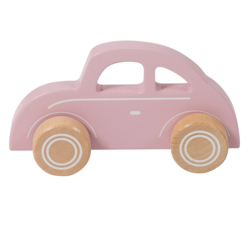 Little Dutch - houten speelgoed - auto - roze - meisjes auto - dreumes - baby - duurzaam - educatief - eerlijk - verantwoord - trendy - kever - kraamcadeautje - babyshower - webshop - online shoppen - speelgoedwinkel - dn houten tol - boekel - de mouthoeve