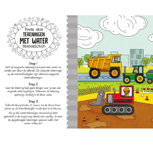 Machines - tractor - bulldozer - magische waterkleurboek - schilderen - kleurboek -schilderen voor kinderen - Magisch waterkleurboek - kijk en voel - zoekplaatjes - baby - peuter - kleuter - doos - cadeau box - kinderboek - lantaarn - bosdieren - boerderijvriendjes - kijk en voel - boerderij - junlevriendjes - bos - zoeken - lezen - leesboek - educatief - cadeautje - kado - leerzaam - speurenboek - dn houten tol - speelgoedwinkel - webshop - online shoppen - vanaf 3 jaar - de mouthoeve - boekel - webshop - kiekeboe boek - dieren