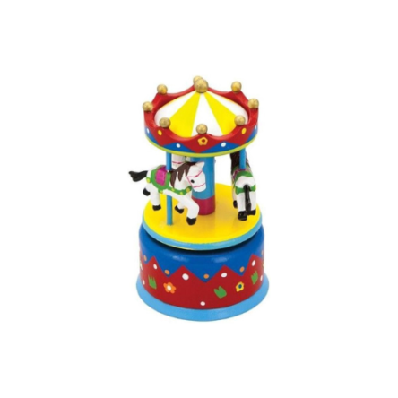 Muziekdoos Carrousel rood / geel groot