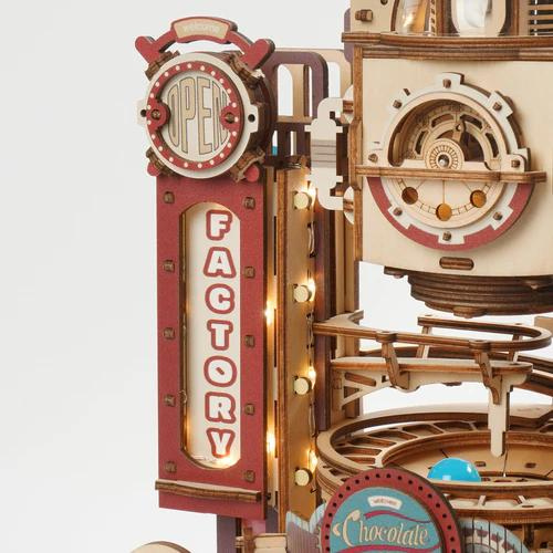bouwpakket - robotime - volwassenen - houten bouwpakket - duurzaam - educatief - knutselen - Robotime Chocolate Factory Marble Run - chocolade - modelbouw - miniatuur - Rokr - dn houten tol - speelgoedwinkel - gemert