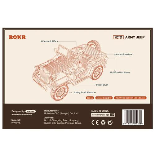bouwpakket - robotime - volwassenen - houten bouwpakket - duurzaam - educatief - knutselen - Robotime Army Field Car - modelbouw - miniatuur - Rokr - dn houten tol - speelgoedwinkel - gemert