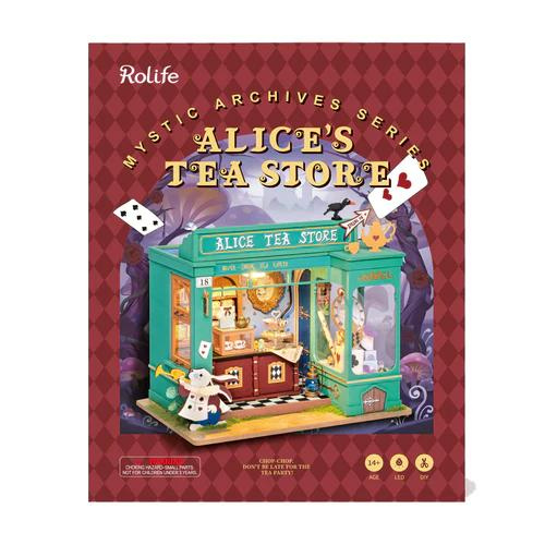 Robotime Alice's Tea Store - thee winkel - bouwpakket - volwassenen - duurzaam - educatief - dn houten tol - gemert - speelgoedwinkel - houten speelgoed - houten bouwpakketen - koop lokaal ook online - winkel - store - robotime